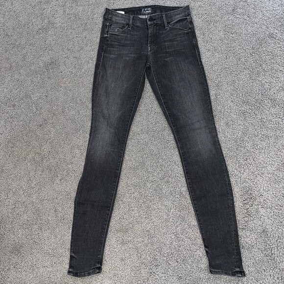 MOTHER THE LOOKER in REBELS & LOVERS Black Wash - Skinny / Regular Hem - EUC -26 - Picture 1 of 13